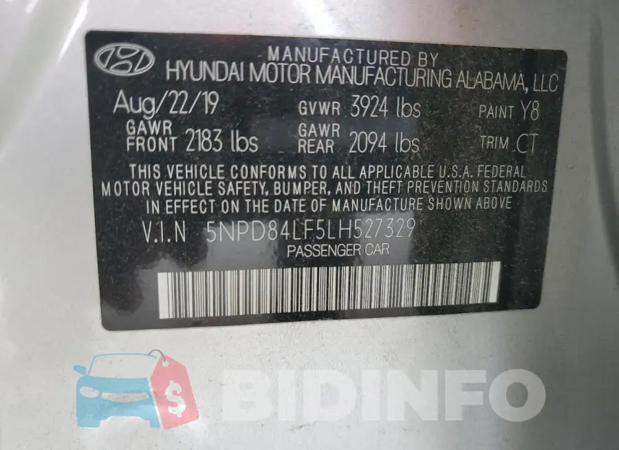 5NPD84LF5LH527329 Photo# 12