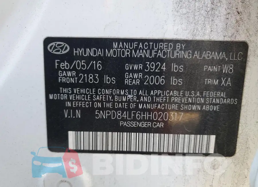 5NPD84LF6HH020317 Photo# 12