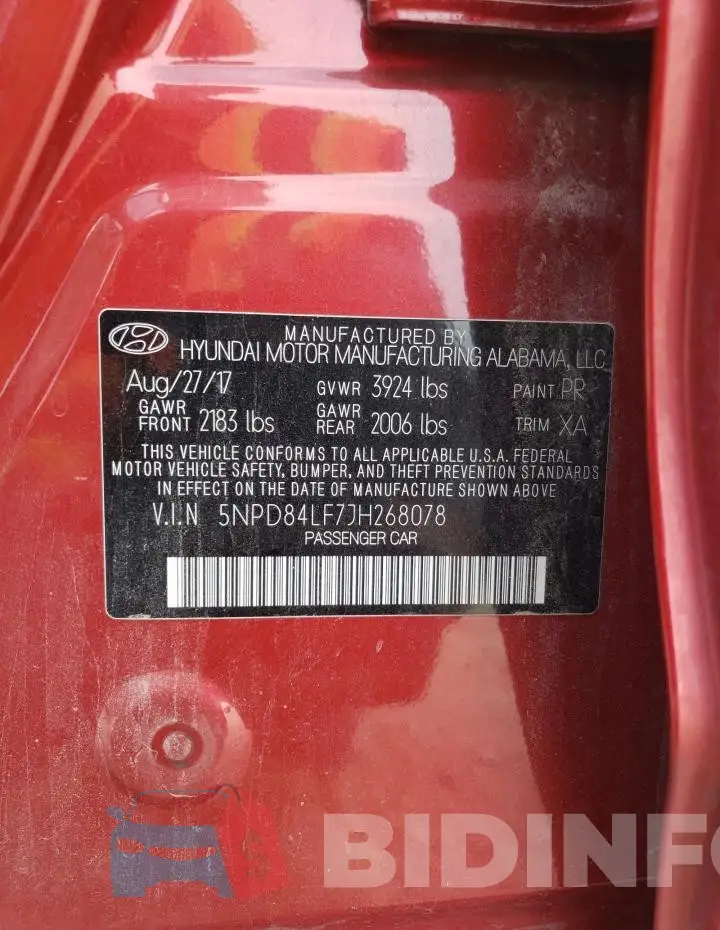 5NPD84LF7JH268078 Photo# 12