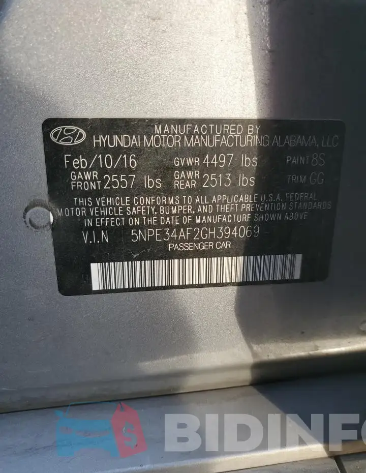 5NPE34AF2GH394069 Photo# 13