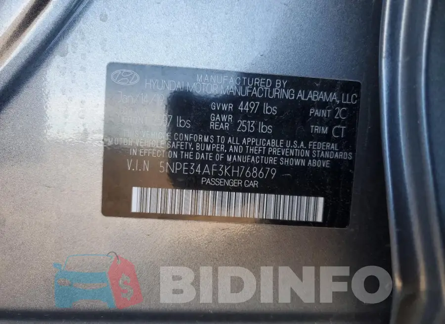 5NPE34AF3KH768679 Photo# 12