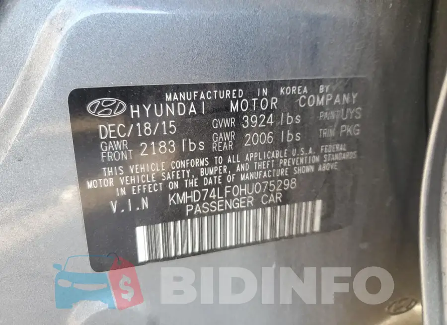 KMHD74LF0HU075298 Photo# 12