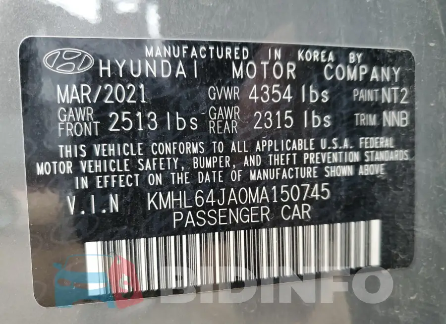 KMHL64JA0MA150745 Photo# 12