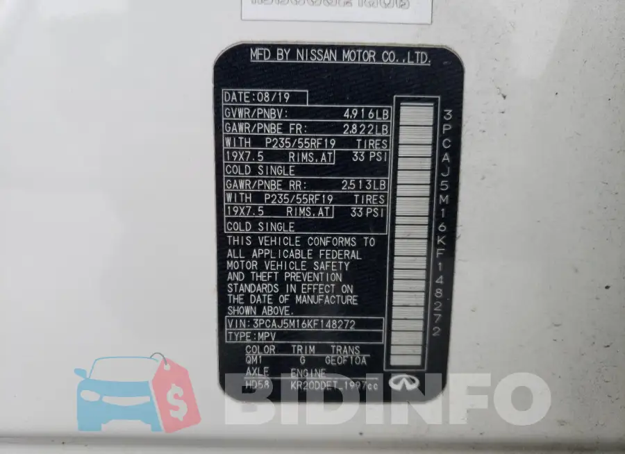 3PCAJ5M16KF148272 Photo# 13