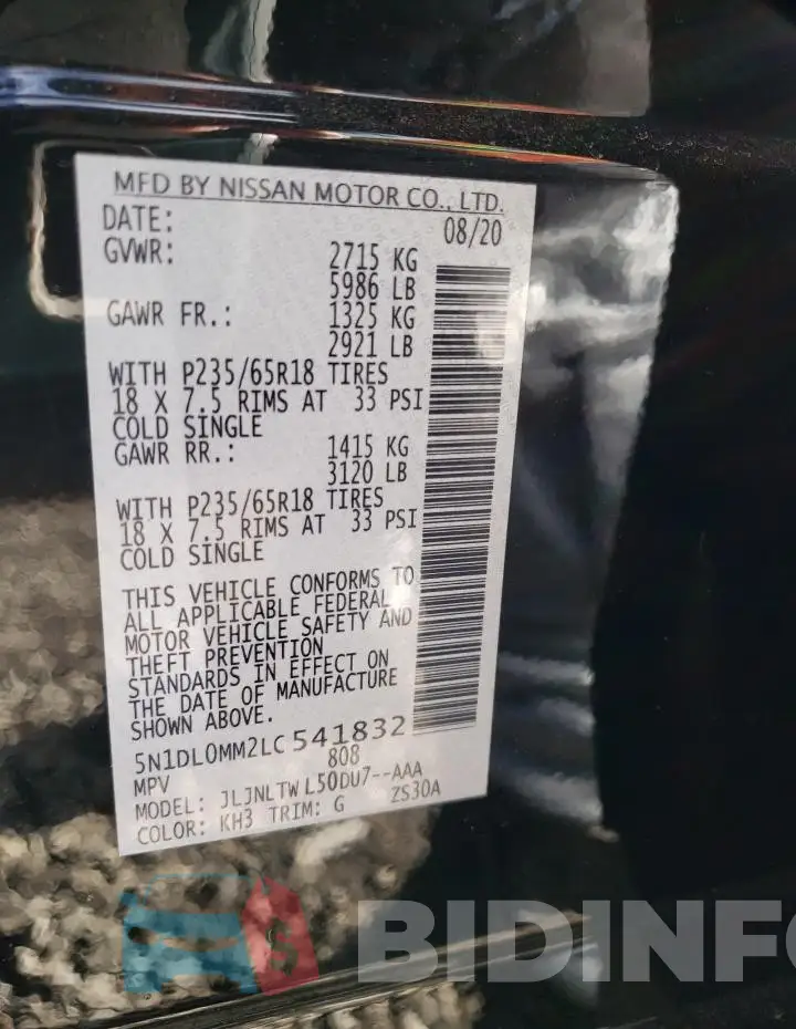 5N1DL0MM2LC541832 Photo# 13