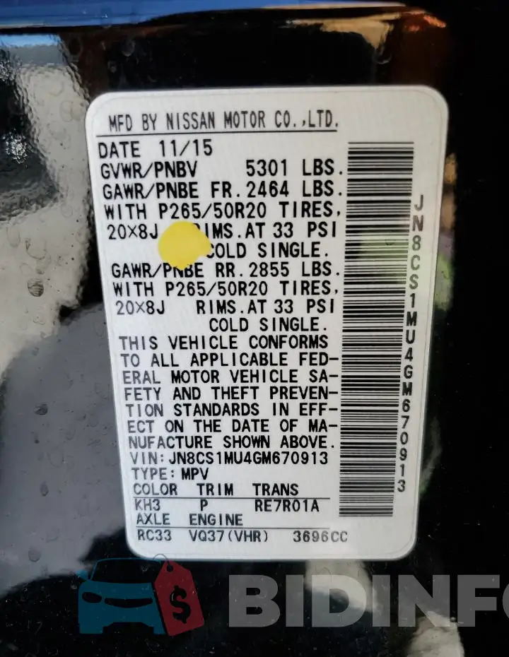 JN8CS1MU4GM670913 Photo# 13