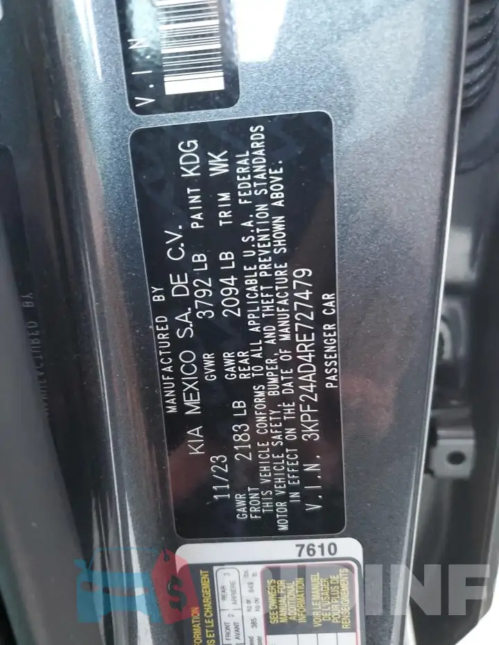 3KPF24AD4RE727479 Photo# 12