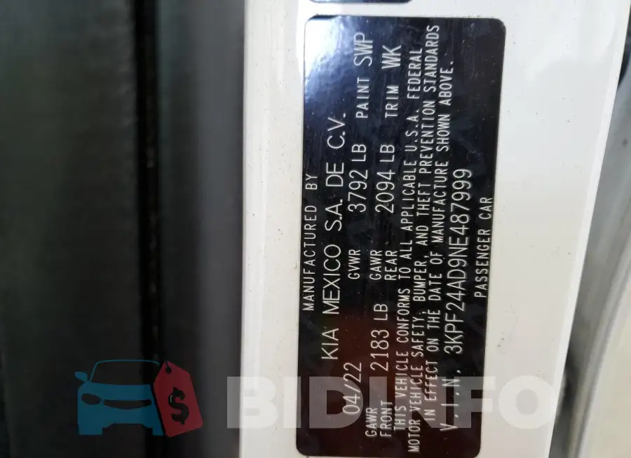 3KPF24AD9NE487999 Photo# 13