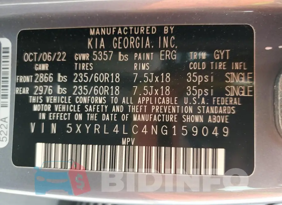 5XYRL4LC4NG159049 Photo# 13