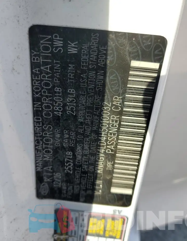 KNAGV4LD4H5010032 Photo# 13