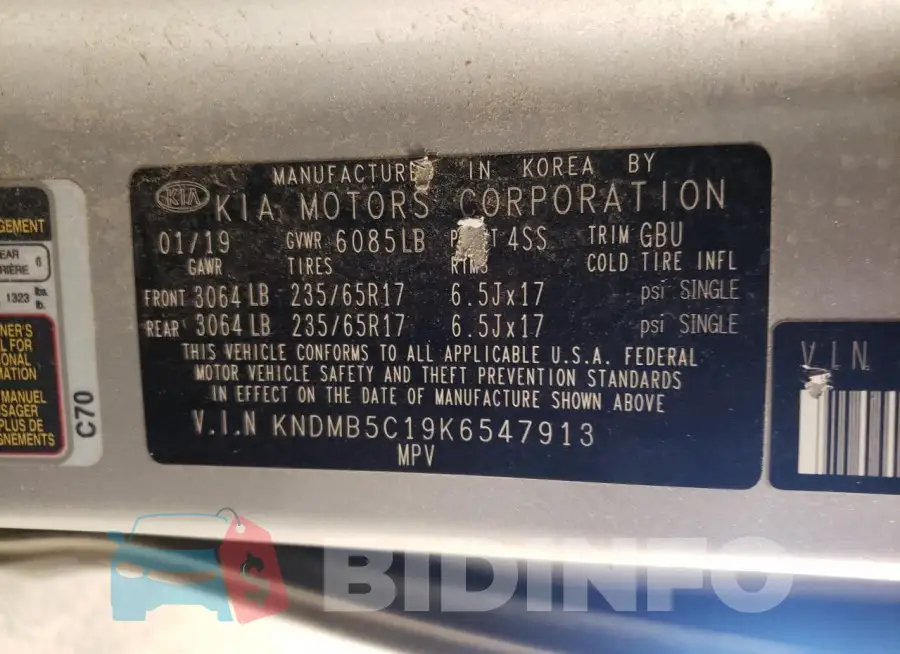 KNDMB5C19K6547913 Photo# 13