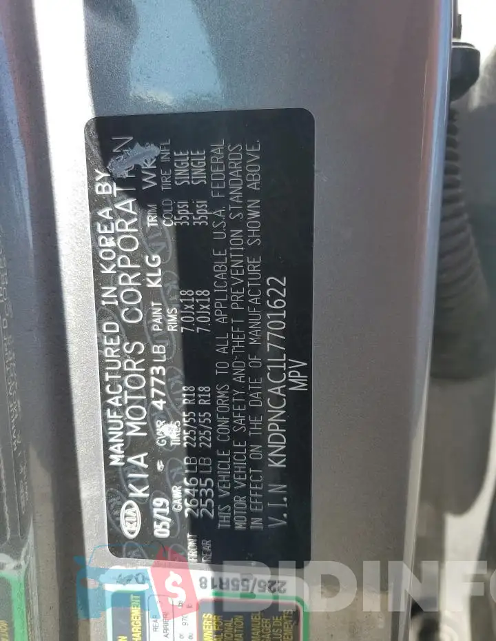 KNDPNCAC1L7701622 Photo# 12