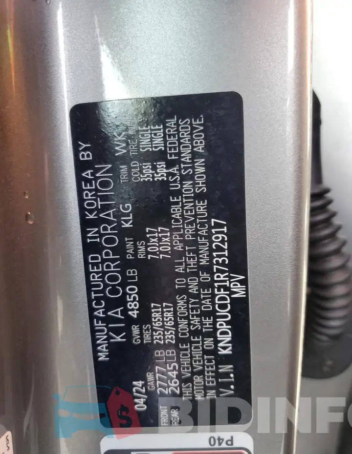 KNDPUCDF1R7312917 Photo# 13