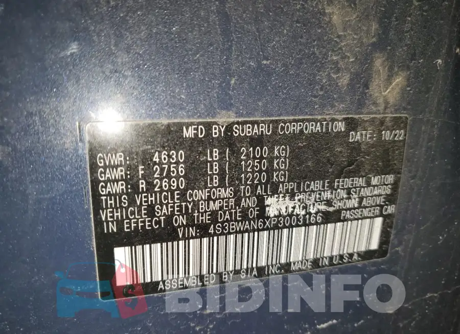 4S3BWAN6XP3003166 Photo# 12