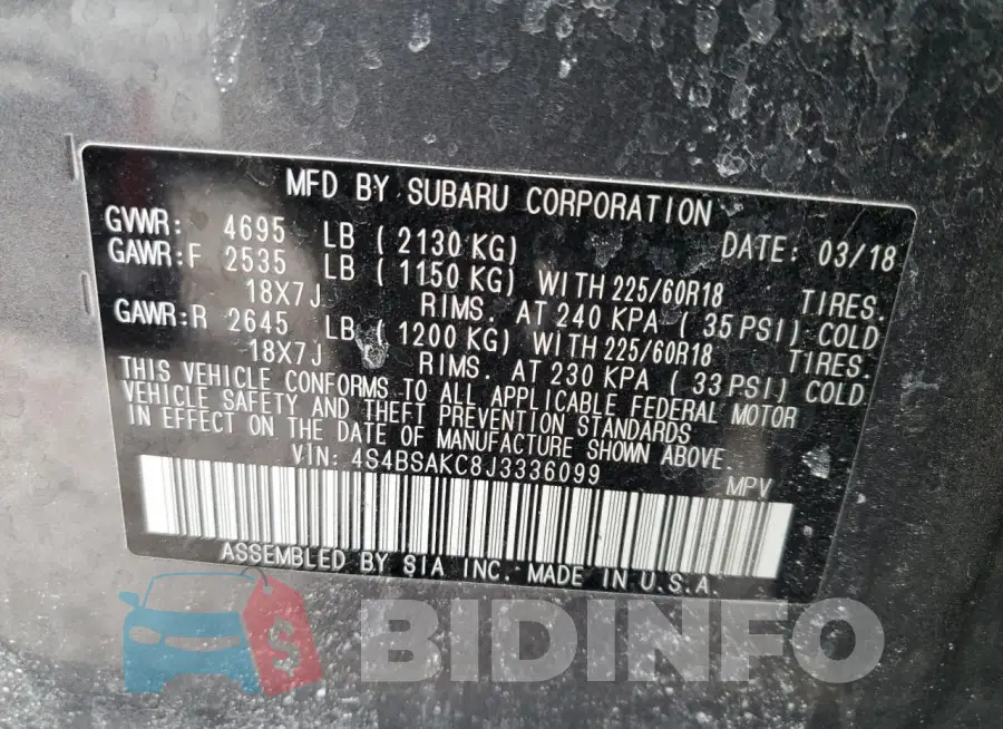 4S4BSAKC8J3336099 Photo# 13