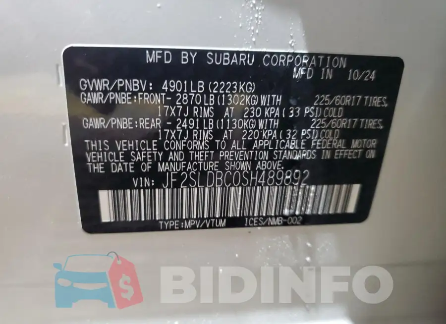 JF2SLDBC0SH489892 Photo# 13