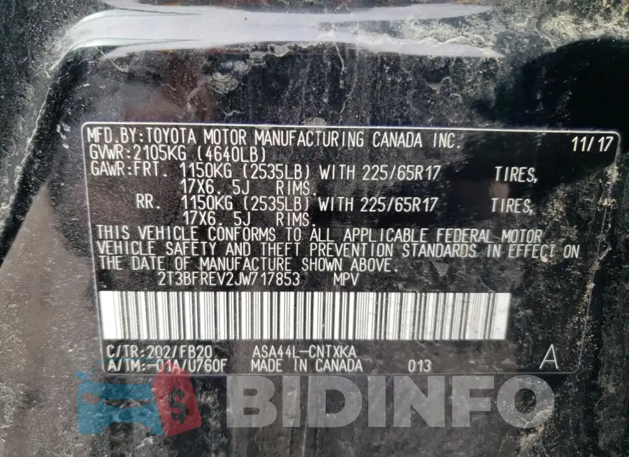 2T3BFREV2JW717853 Photo# 13