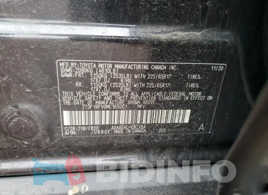 2T3F1RFV0MC165001 Photo# 12