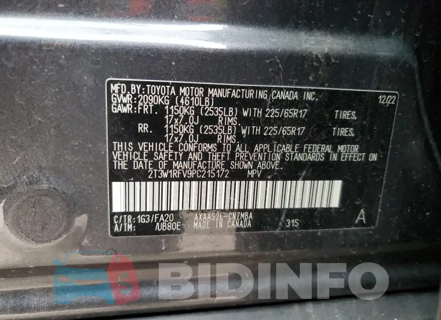 2T3W1RFV9PC215172 Photo# 13