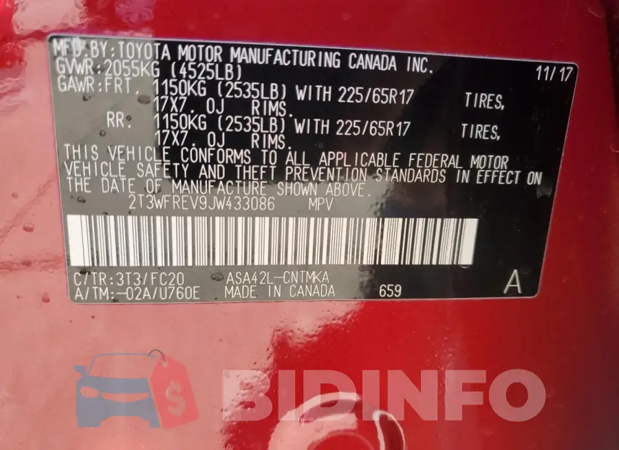 2T3WFREV9JW433086 Photo# 14