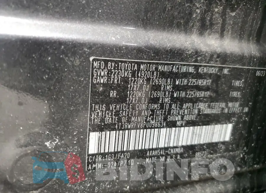 4T3RWRFV8PU098634 Photo# 14