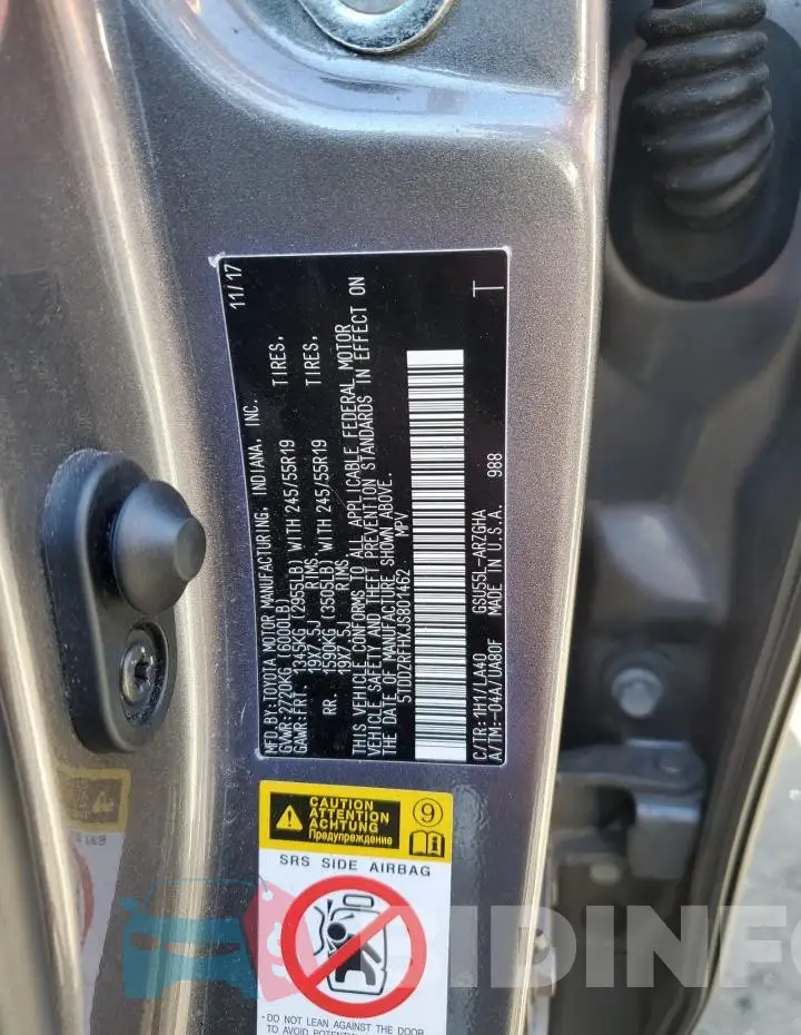 5TDDZRFHXJS801462 Photo# 12