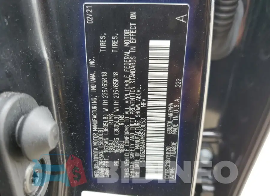 5TDGZRAH4MS523053 Photo# 13