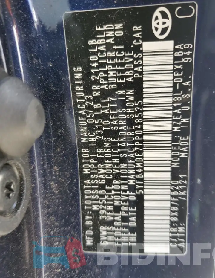 5YFB4MDE7PP048525 Photo# 12