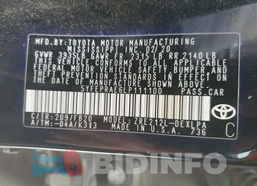 5YFEPRAE6LP111100 Photo# 12