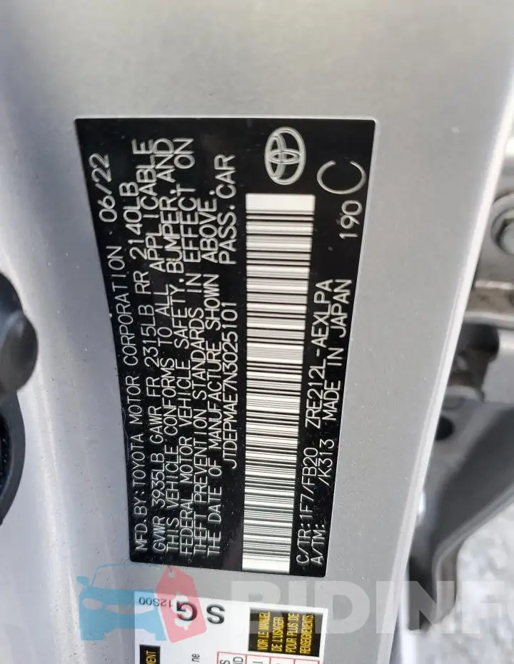 JTDEPMAE7N3025101 Photo# 12