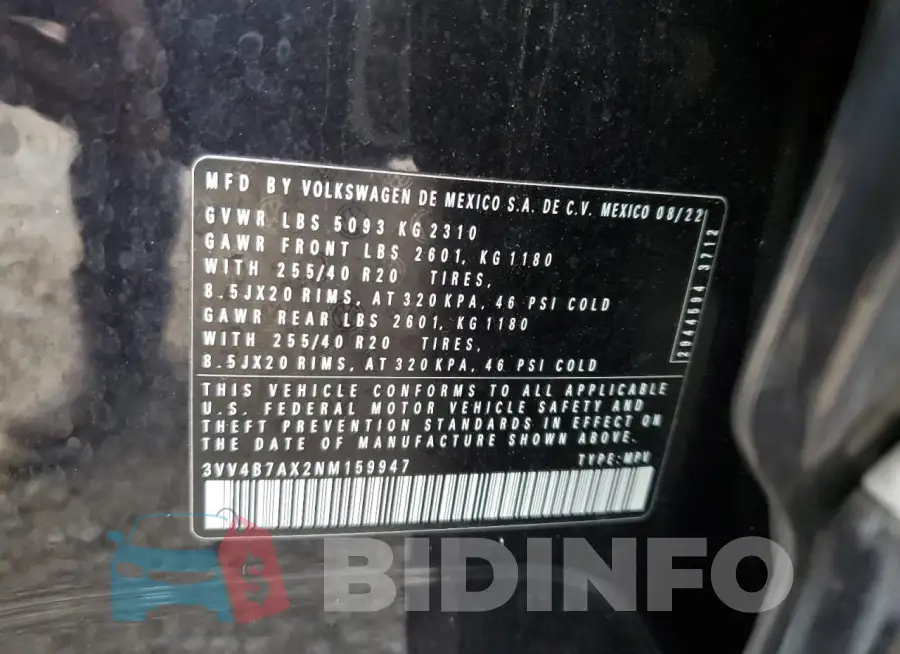 3VV4B7AX2NM159947 Photo# 13