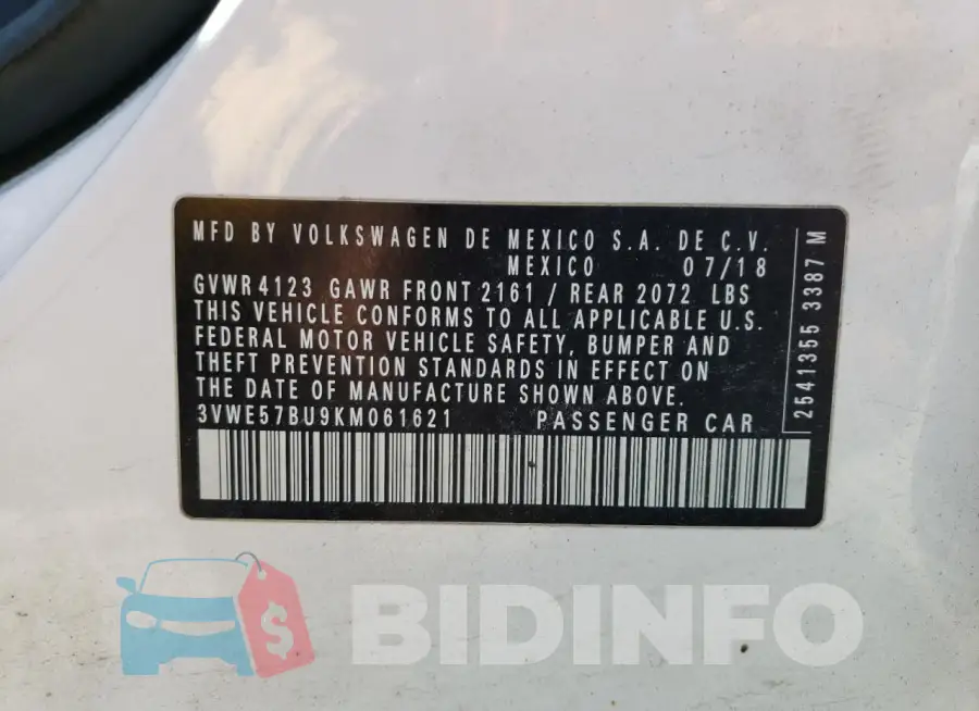 3VWE57BU9KM061621 Photo# 12