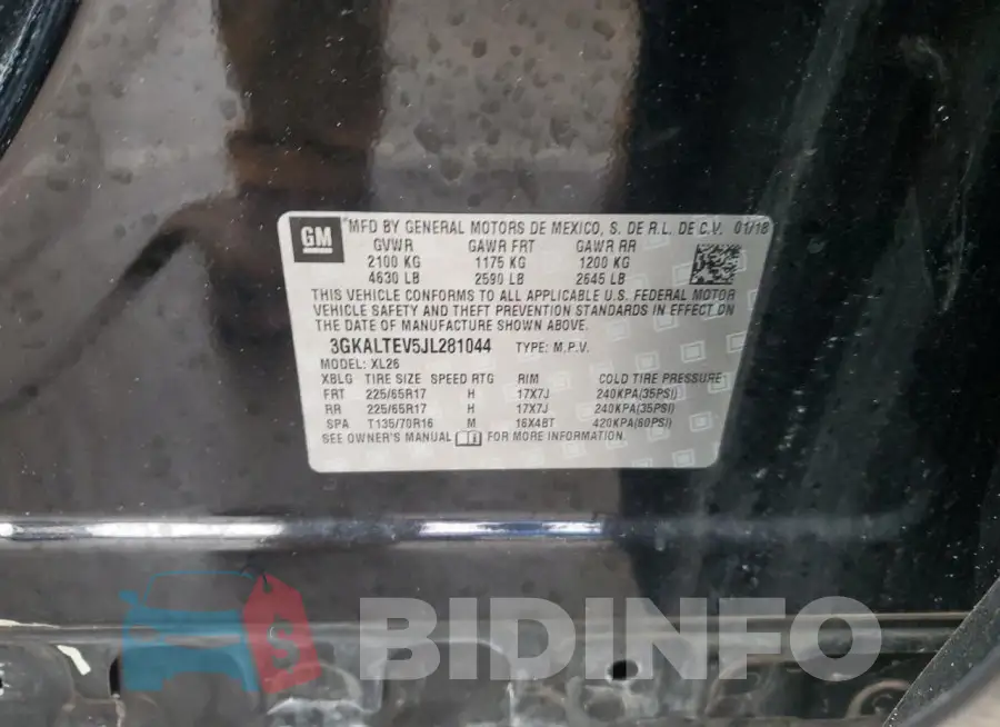 3GKALTEV5JL281044 Photo# 13