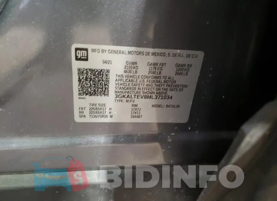 3GKALTEV8ML371034 Photo# 13