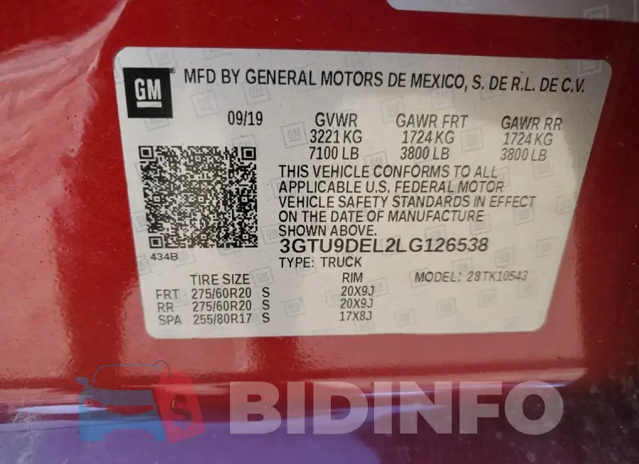 3GTU9DEL2LG126538 Photo# 12