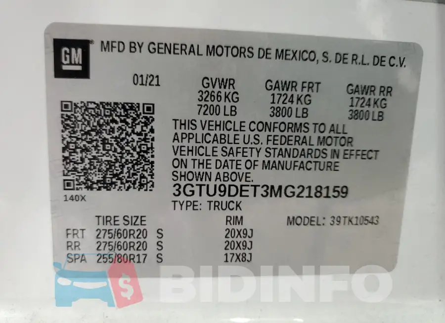 3GTU9DET3MG218159 Photo# 13