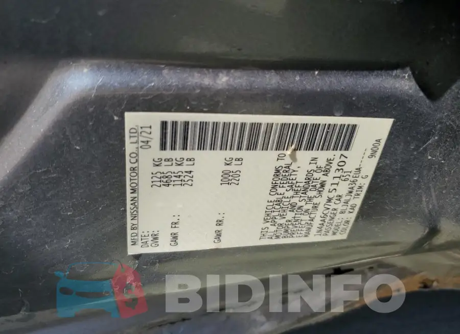 1N4AA6CV7MC511307 Photo# 12