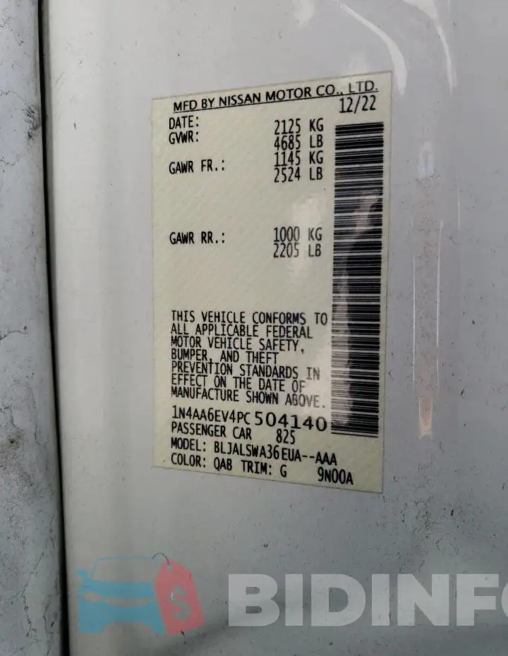 1N4AA6EV4PC504140 Photo# 13