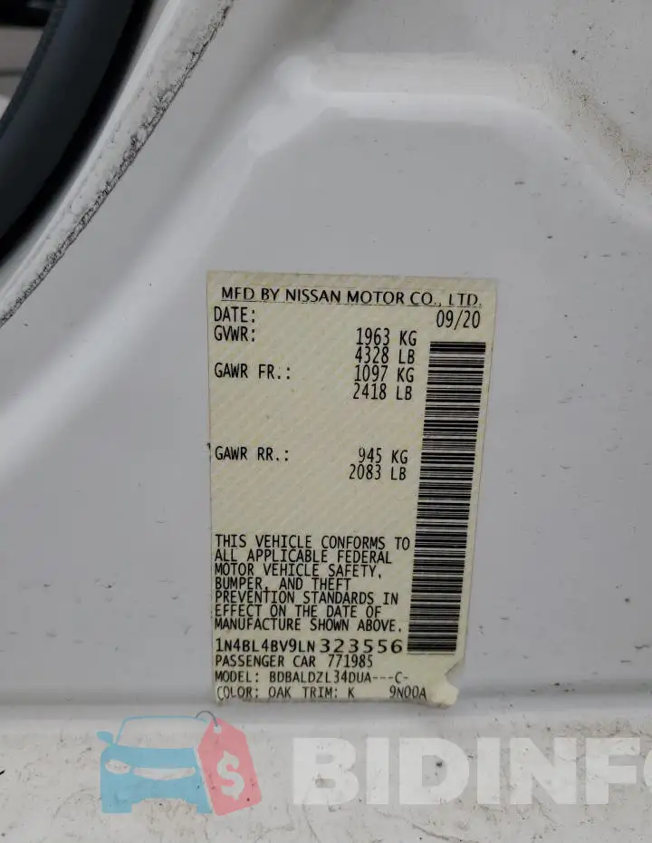 1N4BL4BV9LN323556 Photo# 12
