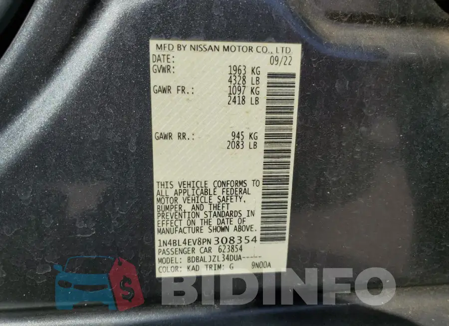 1N4BL4EV8PN308354 Photo# 13