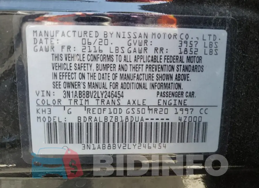 3N1AB8BV2LY246454 Photo# 12