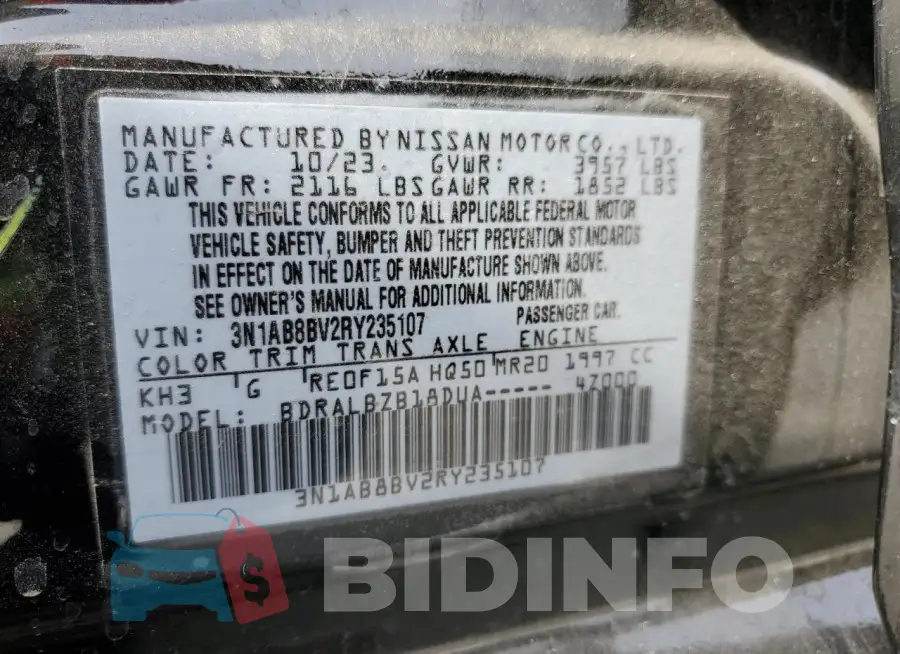 3N1AB8BV2RY235107 Photo# 13