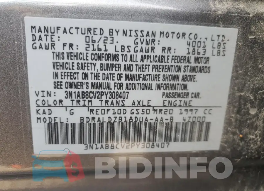 3N1AB8CV2PY308407 Photo# 12