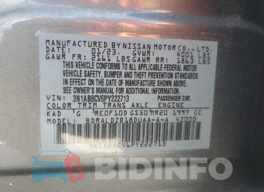 3N1AB8CV6PY222713 Photo# 12