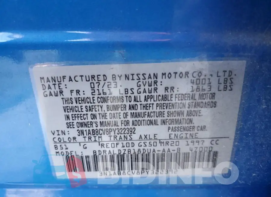 3N1AB8CV8PY322392 Photo# 12