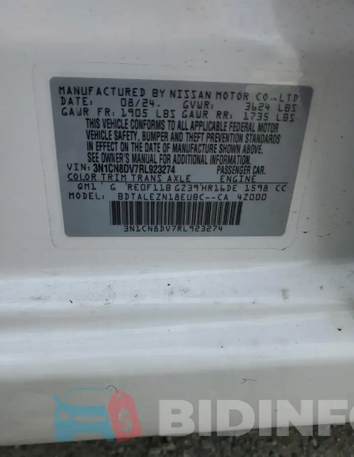 3N1CN8DV7RL923274 Photo# 12
