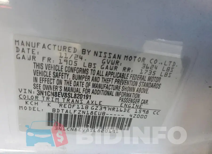3N1CN8EV8SL820191 Photo# 13