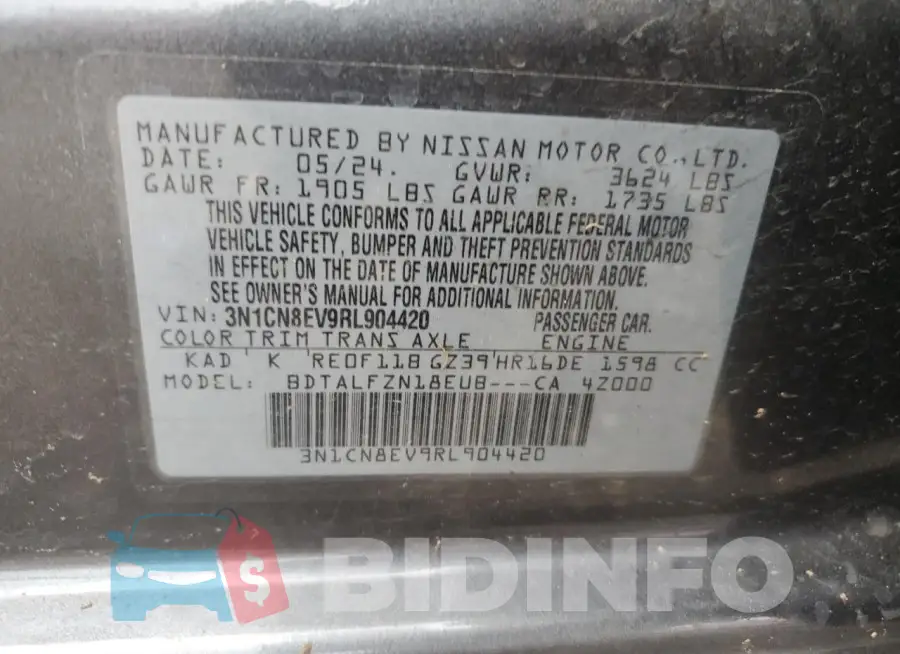 3N1CN8EV9RL904420 Photo# 12
