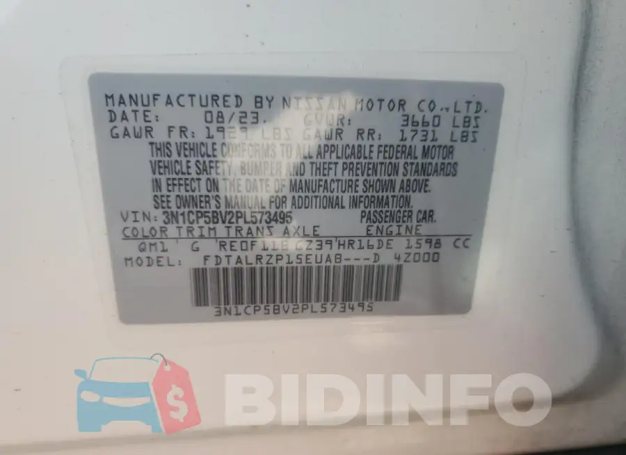 3N1CP5BV2PL573495 Photo# 13