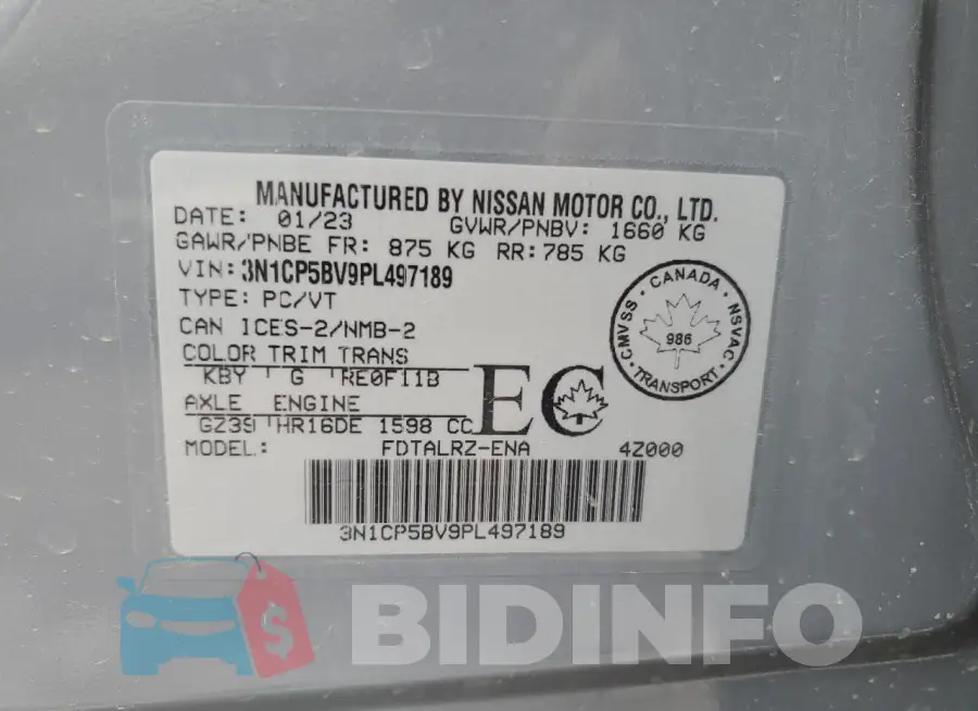 3N1CP5BV9PL497189 Photo# 14